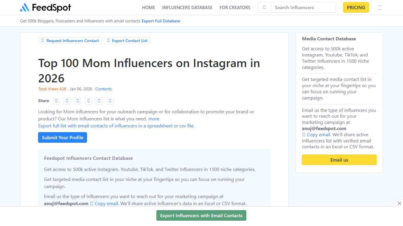 Top 100 Mom Influencers on Instagram in 2026